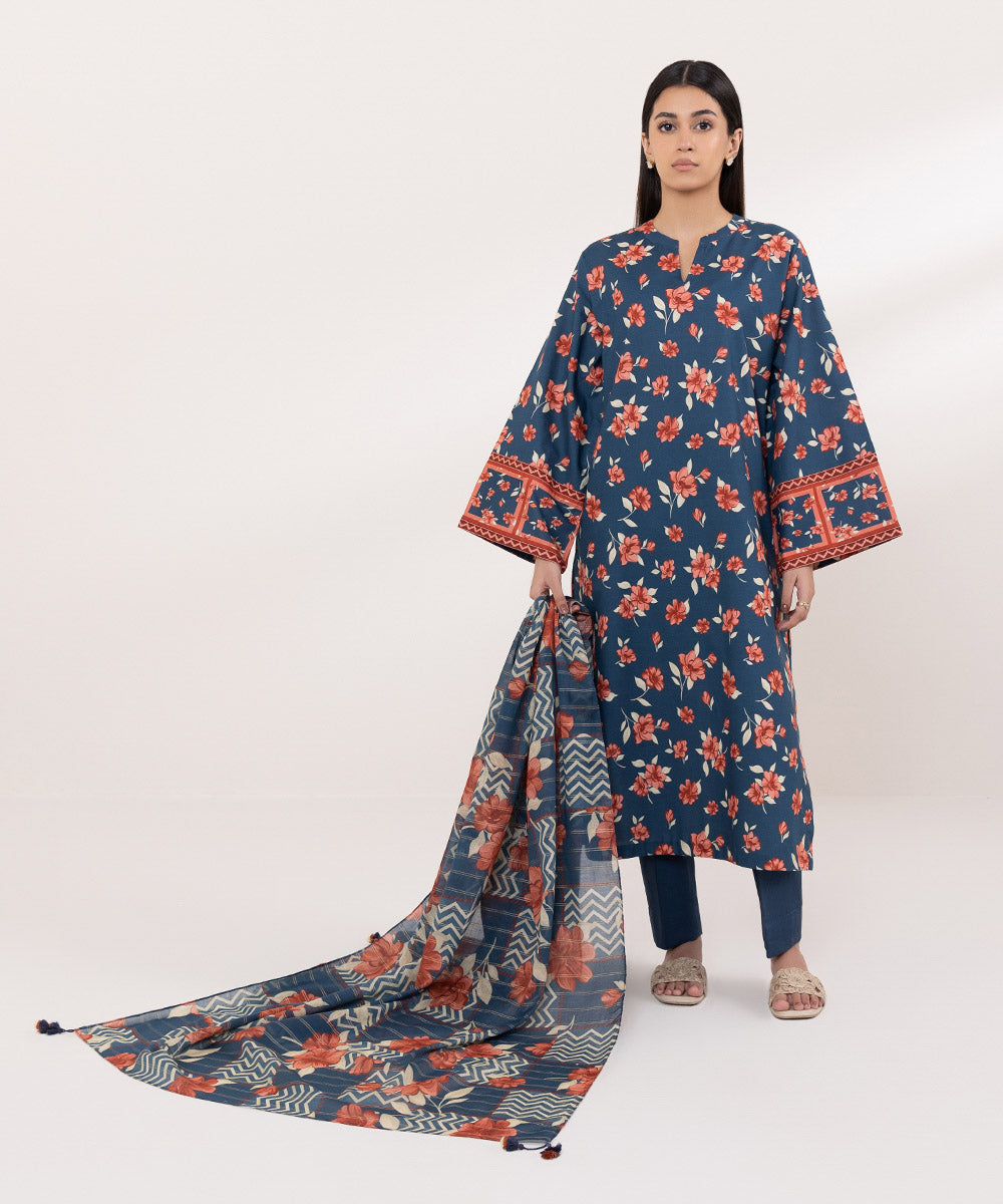 Sapphire - 3 Pc Printed Premium Lawn Suit - JMP005