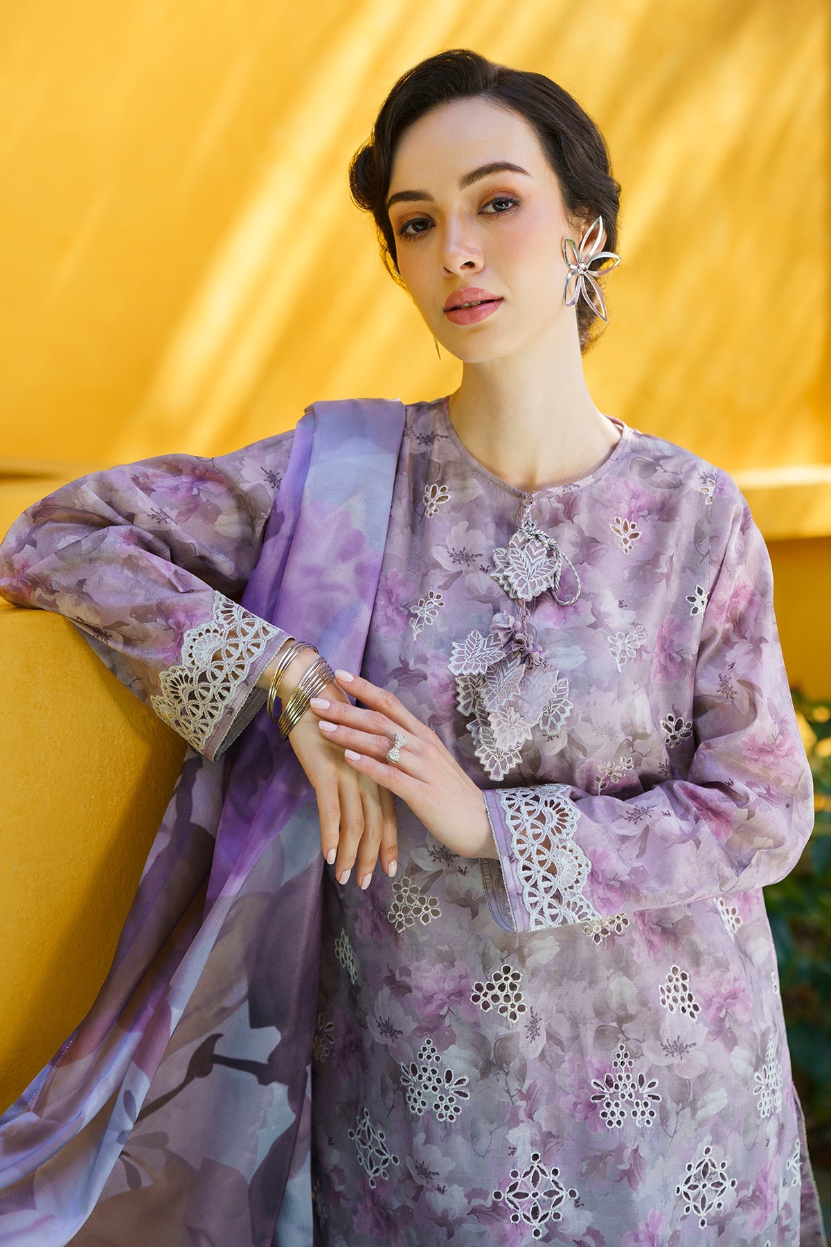 Baroque - 3 PC DIGITAL PRINTED LAWN SUIT - EM012