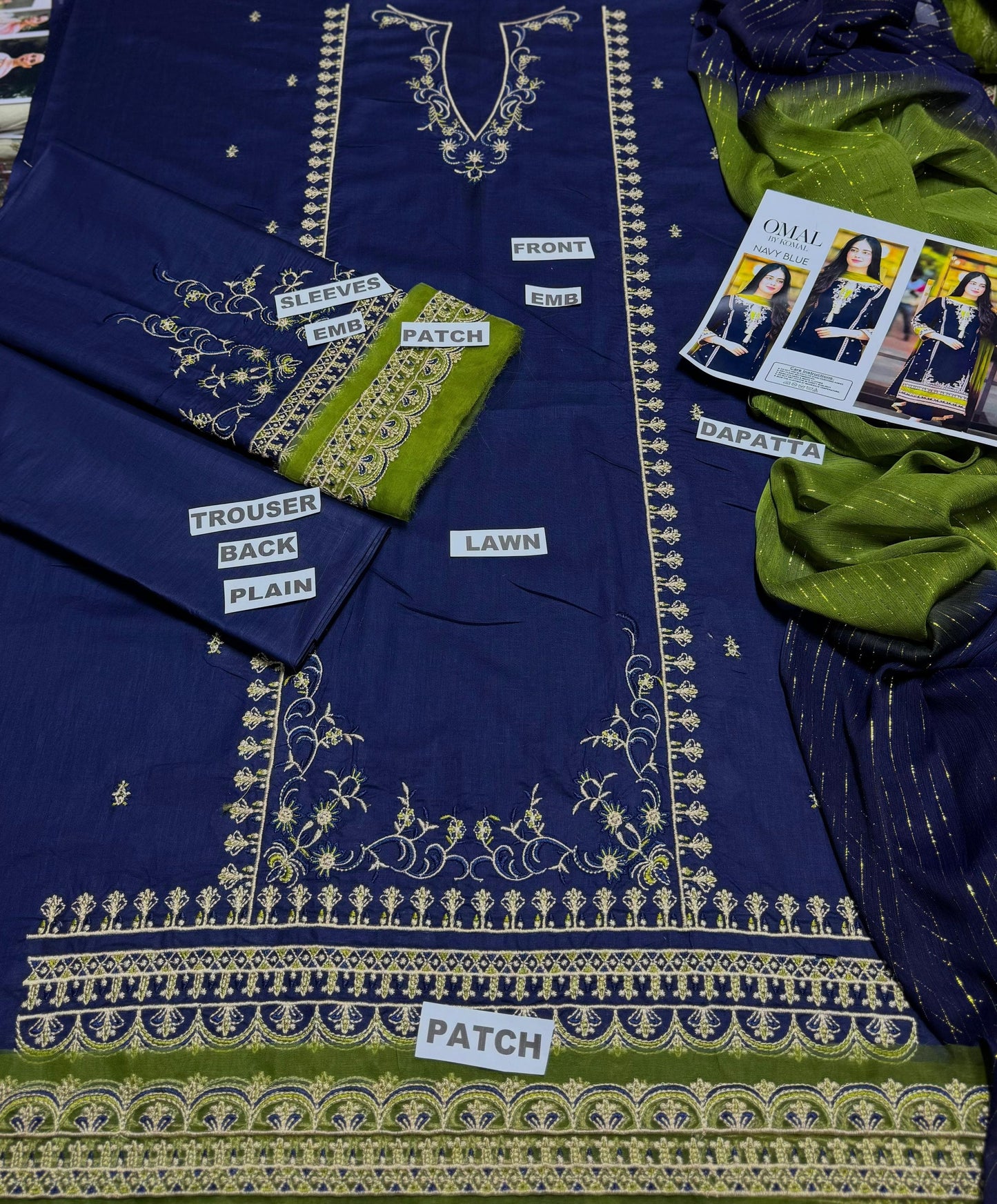 Omal By Komal -3 Pc Lawn Embroidred Suit - JME011
