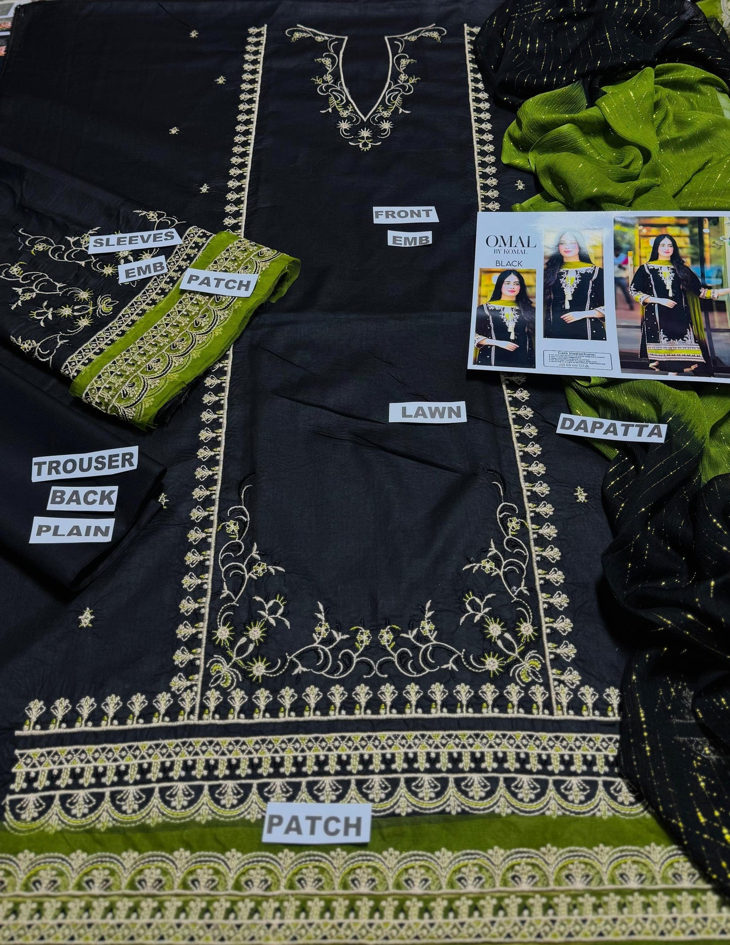 Omal By Komal -3 Pc Lawn Embroidred Suit - JME011