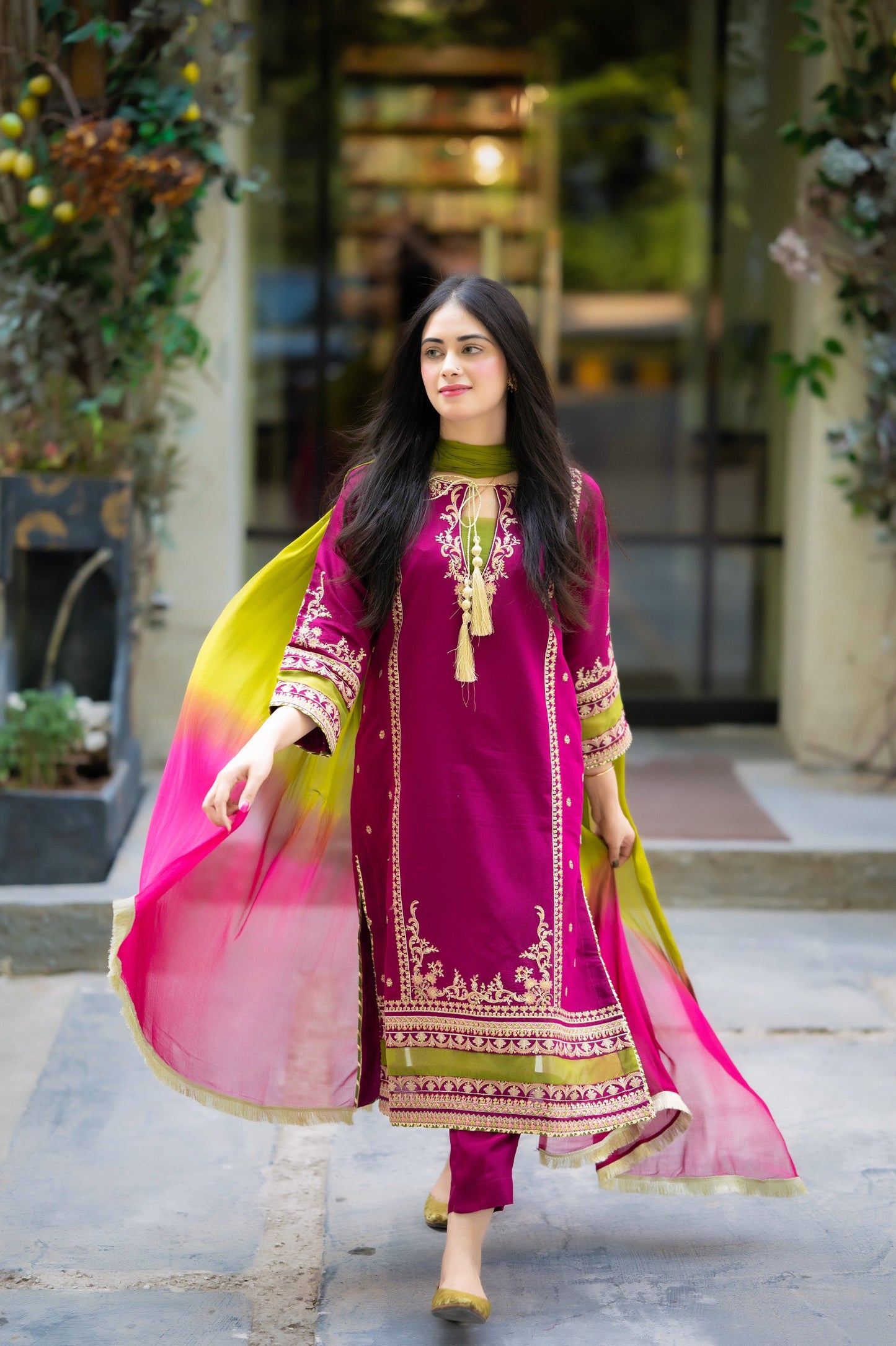 Omal By Komal -3 Pc Lawn Embroidred Suit - JME011