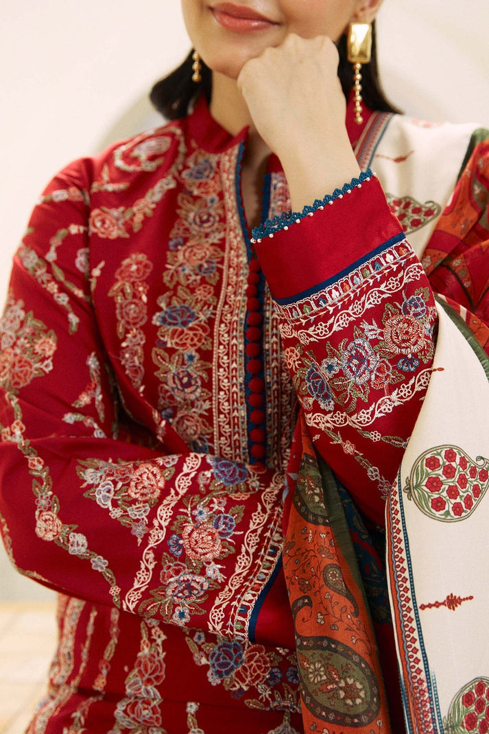 ZARA SHAHJAHAN -3 Pc Lawn Embroidred Suit -JME013