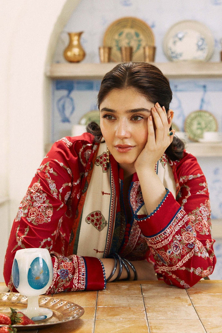 ZARA SHAHJAHAN -3 Pc Lawn Embroidred Suit -JME013