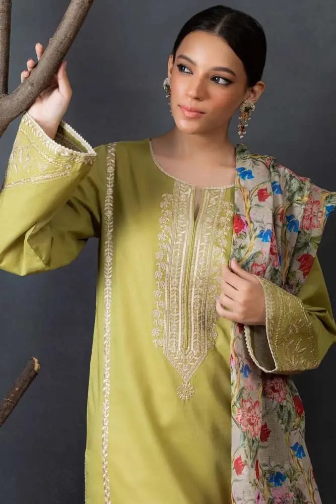 KOKUM - 3 Pc Lawn Embroidred Suit - JME015