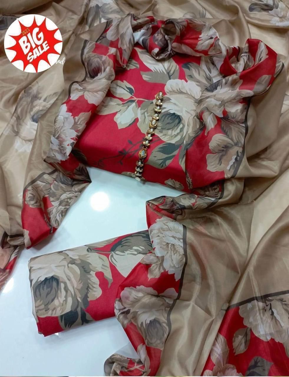 JMC - 3 PC DIGITAL PRINTED SWISS SUIT -Sw013