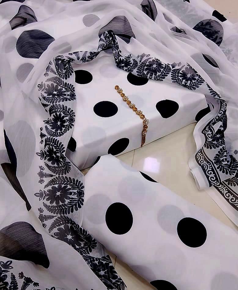 JMC - 3 PC DIGITAL PRINTED SWISS SUIT -Sw003