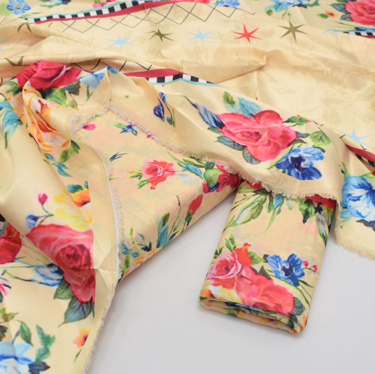 JMC -3 PC PRINTED SWISS LAWN SUIT -Sw046