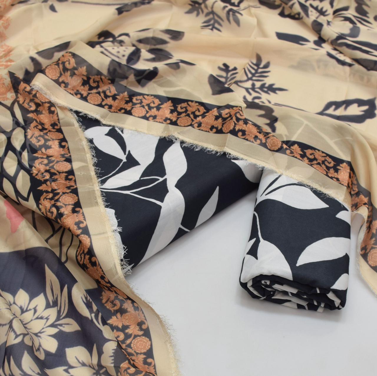 JMC -3 PC PRINTED SWISS LAWN SUIT -Sw048