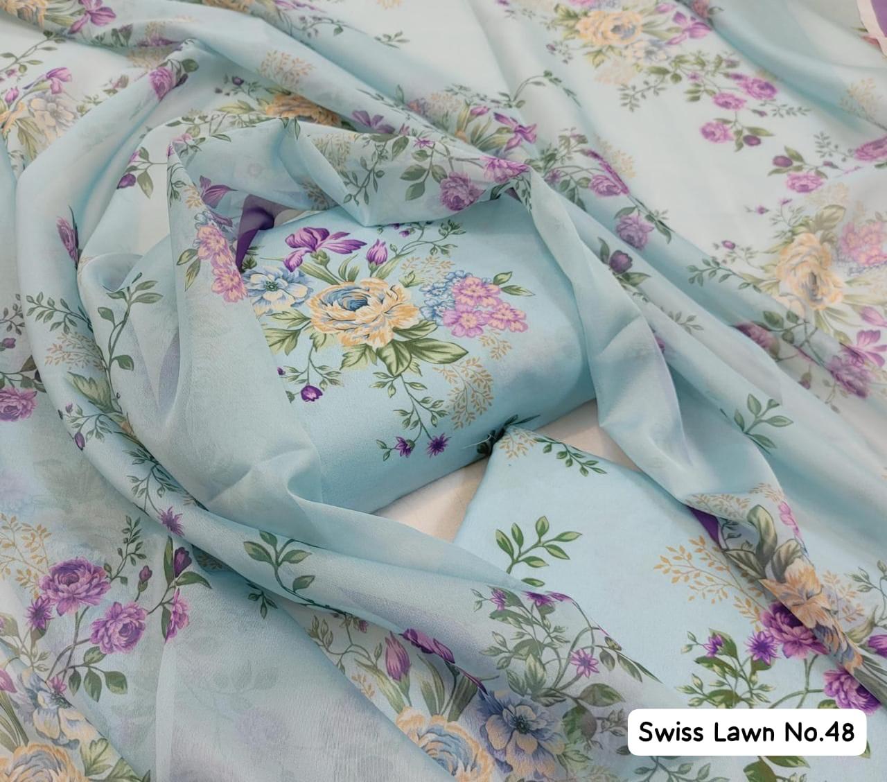 JMC -3 PC PRINTED SWISS LAWN SUIT -Sw037