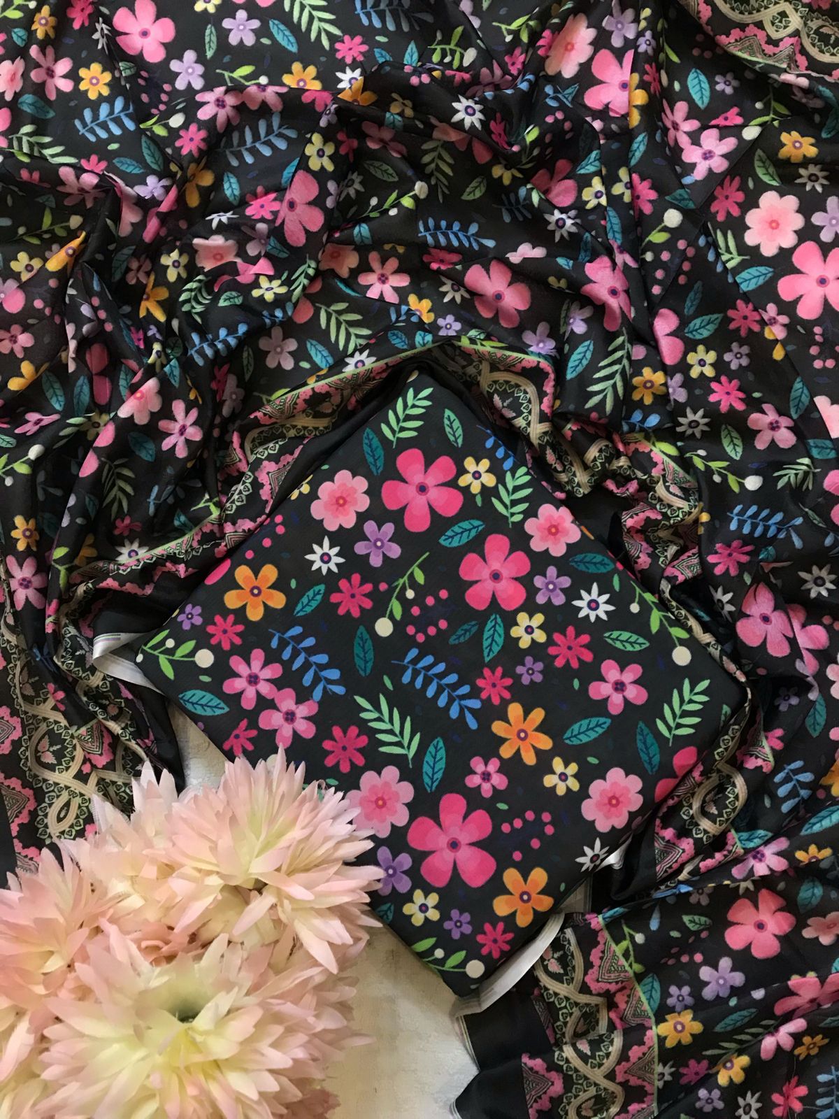 JMC -3 PC PRINTED SWISS LAWN SUIT -Sw056