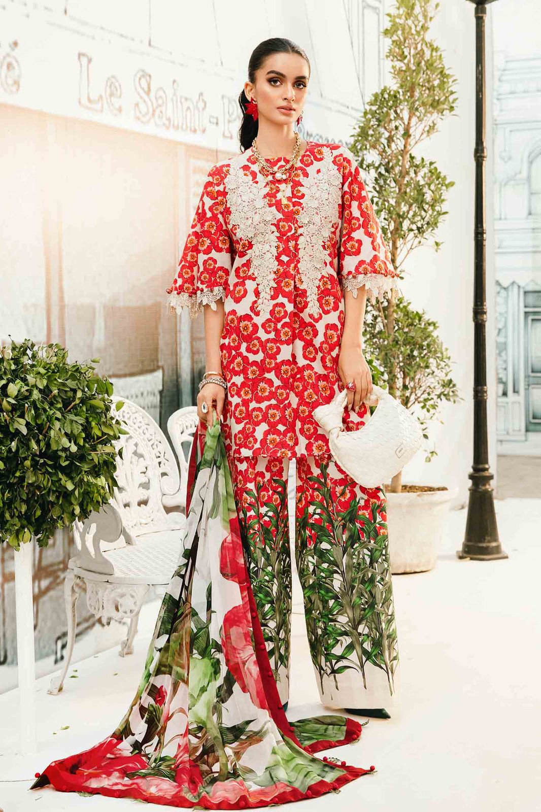Maria B - 3 PC DIGITAL PRINTED LAWN SUIT - EM015