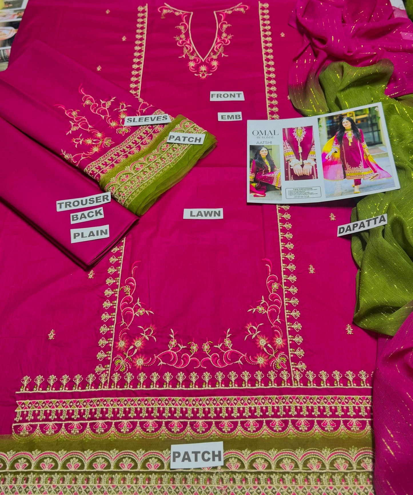 Omal By Komal -3 Pc Lawn Embroidred Suit - JME011