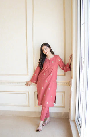 AISLING - 3 Pc Dhanak Embroidred Suit - JM1319