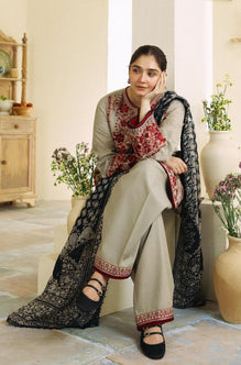 Zara Shah Jhan - 3 Pc Dhanak Embroidred Suit - JME1359