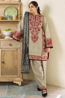 Zara Shah Jhan - 3 Pc Dhanak Embroidred Suit - JME1359