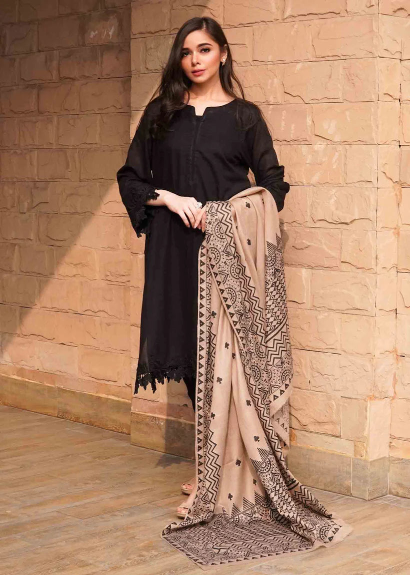 Laam - Dhanak 3 Pc Embroidred Suit - 1313