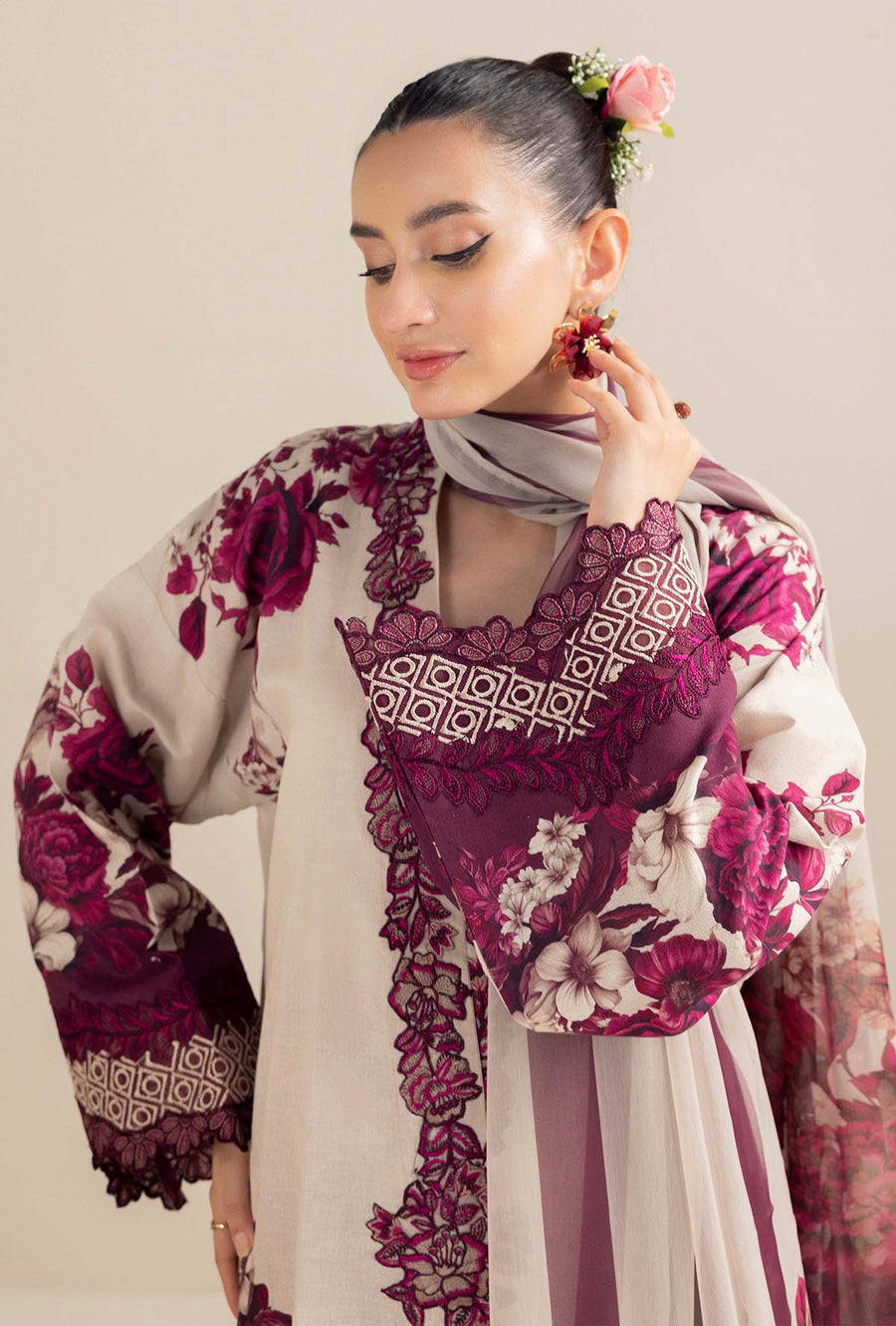 Adan Libas -  3 PC DIGITAL PRINTED LAWN SUIT - EM017