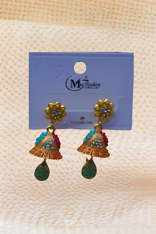 Multi Intec Jhumki Earings