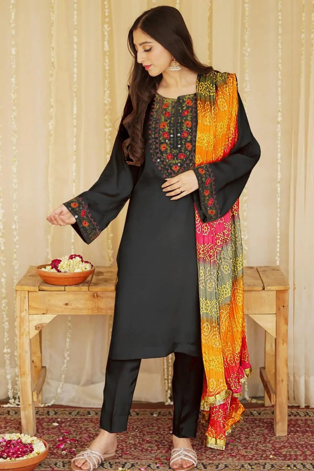 Aisling - 3 Piece Dhanak Embroidred Suit - JM1347