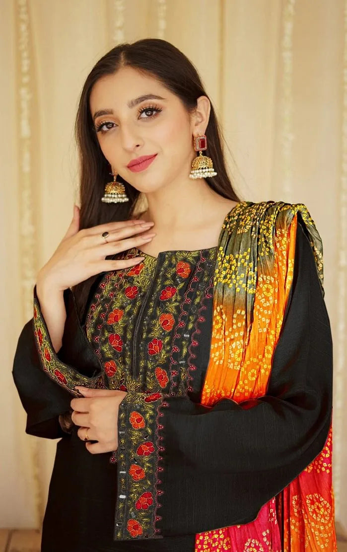 Aisling - 3 Piece Dhanak Embroidred Suit - JM1347