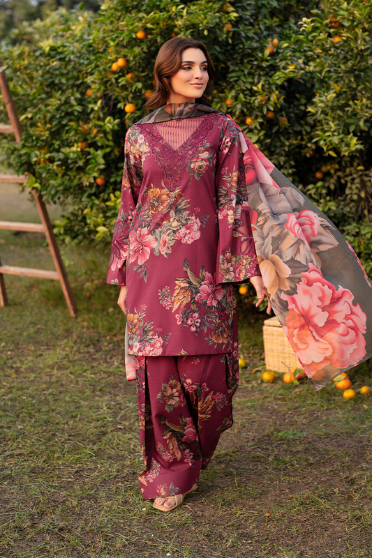 Iznik - 3 PC EMBROIDRED LAWN SUIT - EM034
