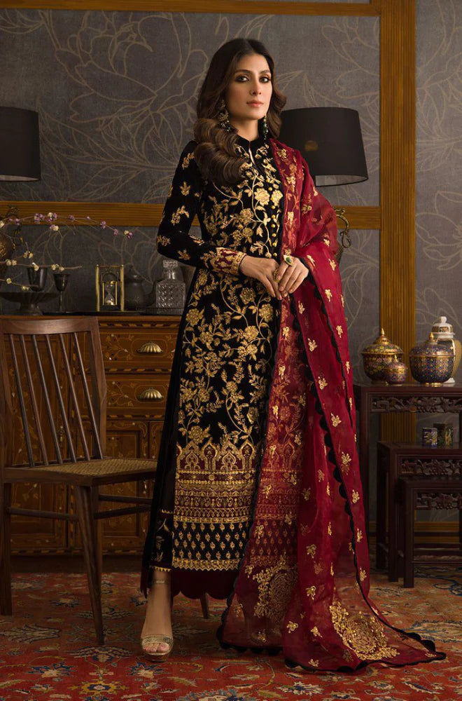 ZAINAB CHOTTANI -3 Pc Shamoze Embroidred Suit - JM1360