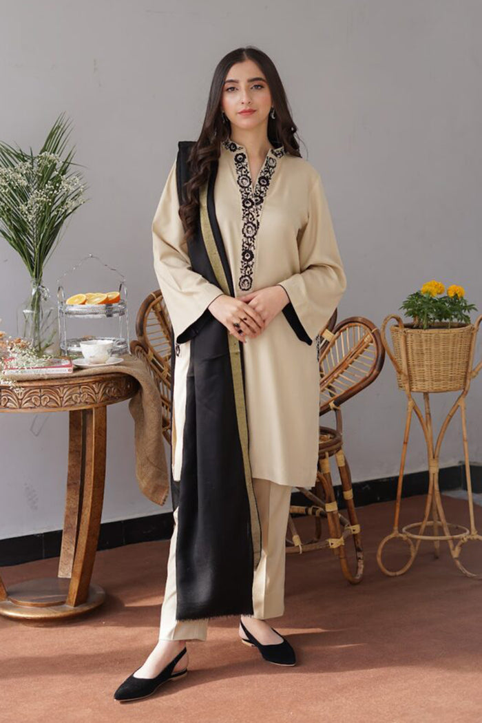 AISLING - 3 Pc Dhanak Embroidred Suit - JM1317