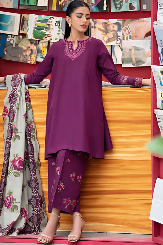 Nishat - 3 Pc Dhanak Embroidred Suit - JM1451