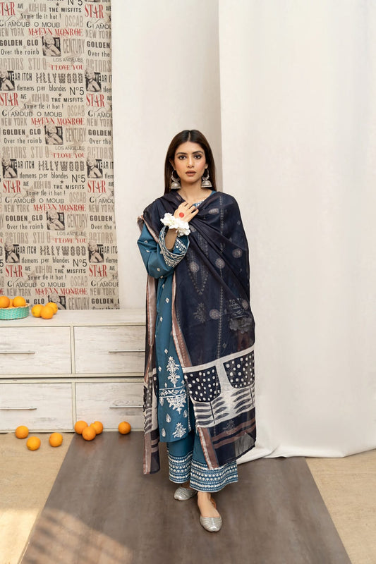 Urge - 3 Pc Dhanak Embroidred Suit - JM1450