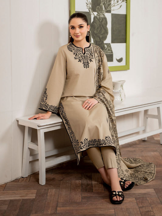 JMC - 3 PC Dhanak Embroidred Suit - JM1570