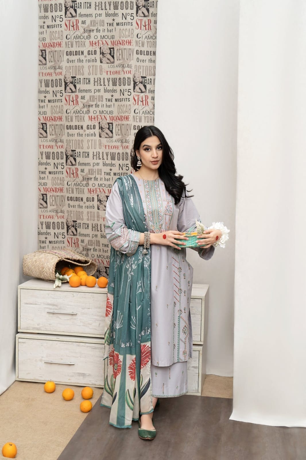 Urge - 3 Pc Dhanak Embroidred Suit - JME1660