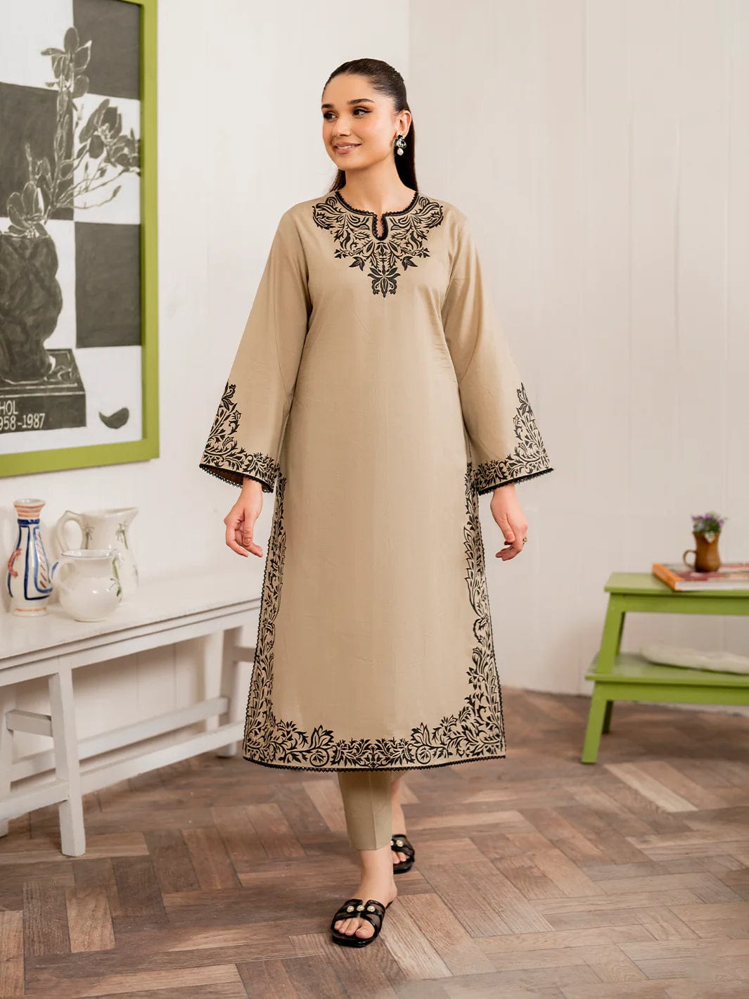 GRANEUT - 3 Pc Dhanak Embroidred Suit - JME1648