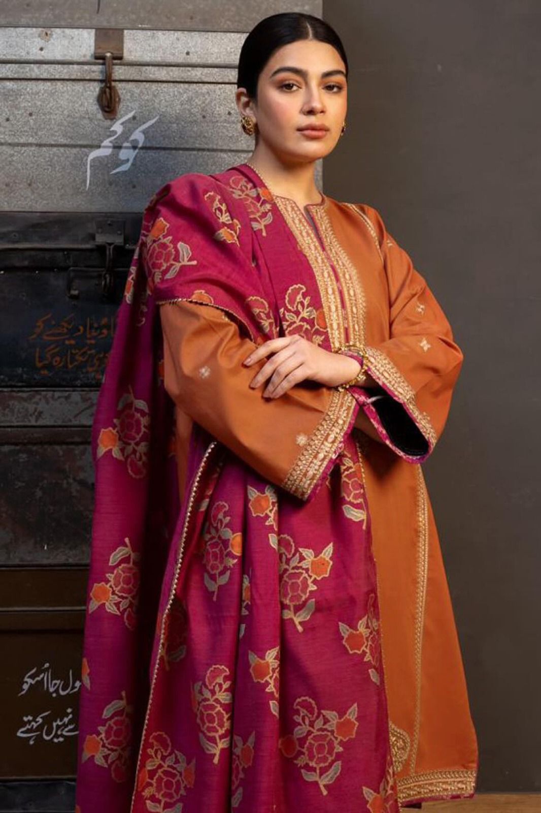 JMC - 3 Pc Dhanak Embroidred Suit - JME1651