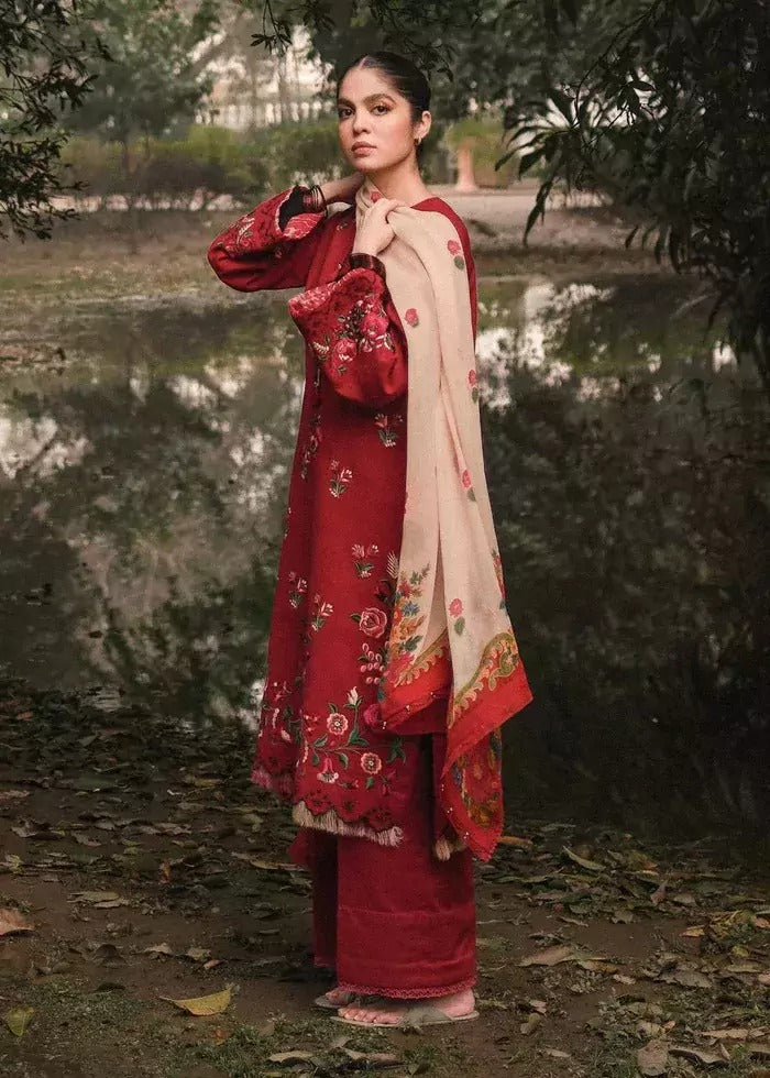 Zara Shah Jhan - 3 Pc Dhanak Embroidred Suit - JME1645