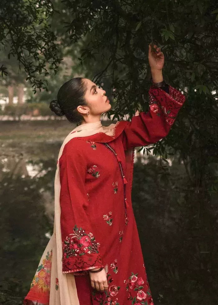 Zara Shah Jhan - 3 Pc Dhanak Embroidred Suit - JME1645