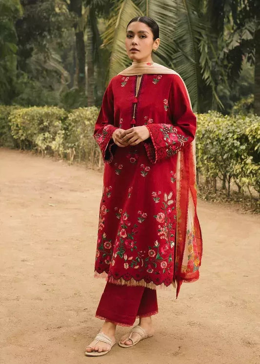 Zara Shah Jhan - 3 Pc Dhanak Embroidred Suit - JME1645