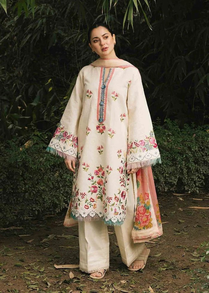 Zara Shah Jhan - 3 Pc Dhanak Embroidred Suit - JME1646