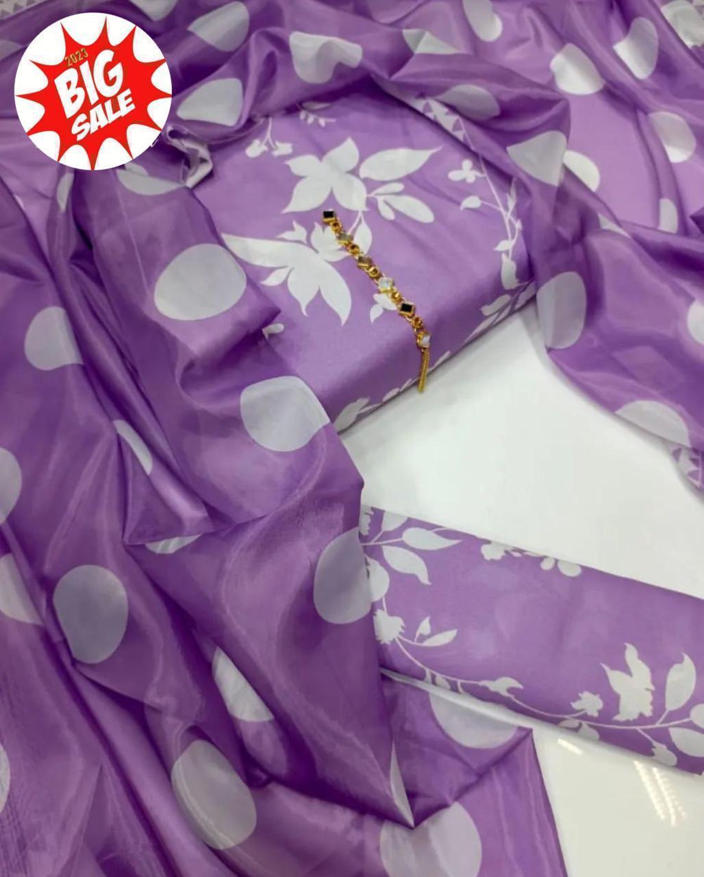 JMC -3 PC PRINTED SWISS LAWN SUIT -Sw063