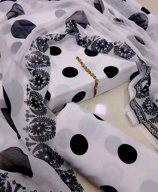 JMC - 3 PC DIGITAL PRINTED SWISS SUIT -Sw003
