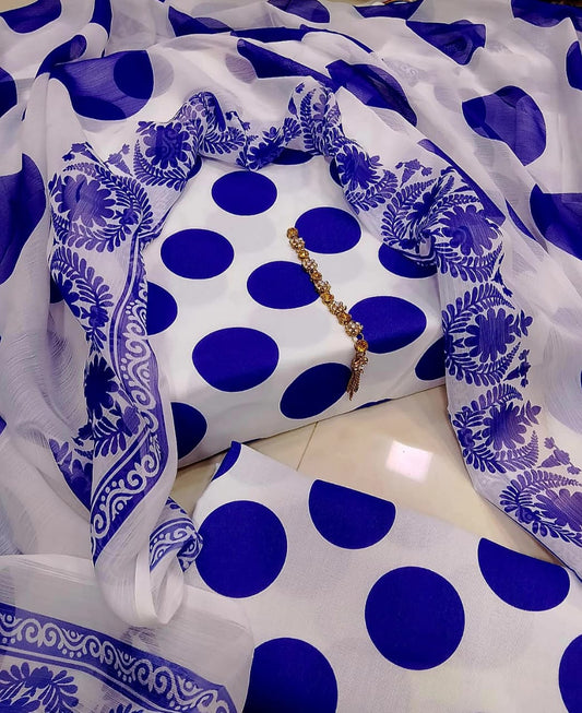 JMC - 3 PC DIGITAL PRINTED SWISS SUIT -Sw002