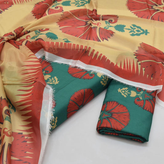JMC -3 PC PRINTED SWISS LAWN SUIT -Sw041