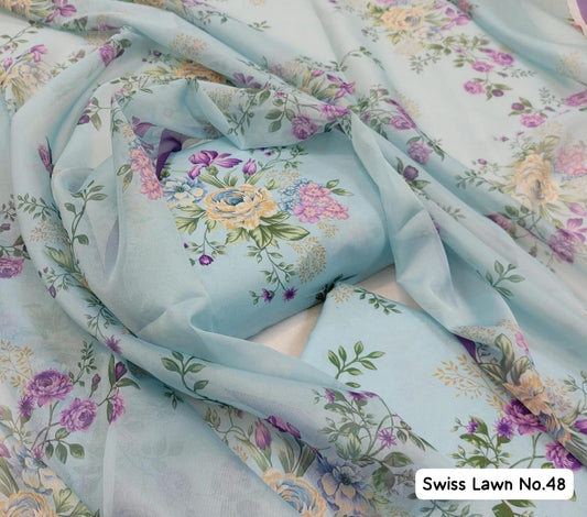 JMC -3 PC PRINTED SWISS LAWN SUIT -Sw037