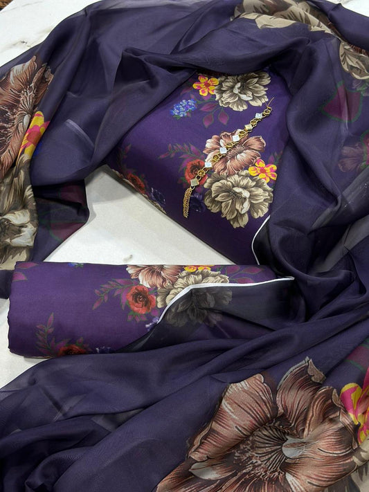 JMC -3 PC PRINTED SWISS LAWN SUIT -Sw062