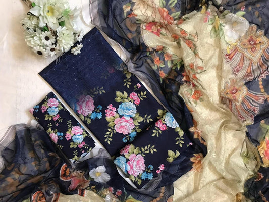 JMC - 3 PC SWISS CHIKANKARI SUIT - SC014
