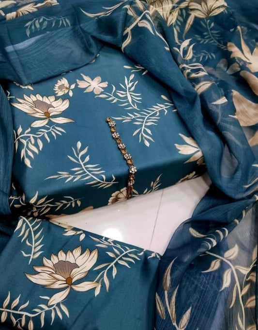 JMC - 3 PC DIGITAL PRINTED SWISS SUIT -Sw023