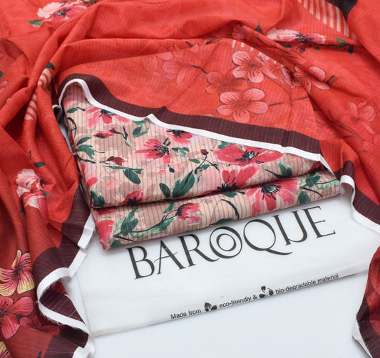 BAROQUE - 3 PC LAWN DIGITAL PRINTED SUIT - Dp023