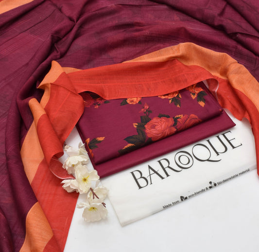 BAROQUE - 3 PC LAWN DIGITAL PRINTED SUIT - Dp022
