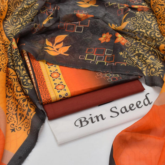 BIN SAEED - 3 PC LAWN DIGITAL PRINTED SUIT - Dp078