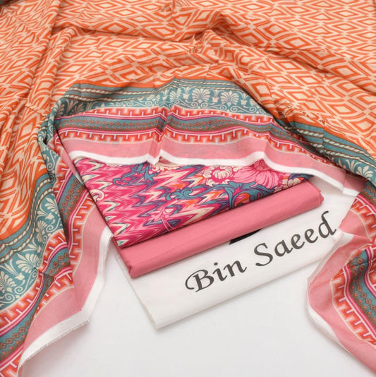 BIN SAEED - 3 PC LAWN DIGITAL PRINTED SUIT - Dp071