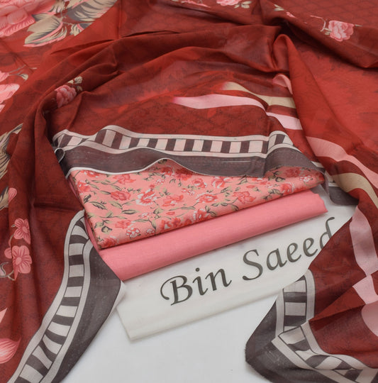 BIN SAEED - 3 PC LAWN DIGITAL PRINTED SUIT - Dp010